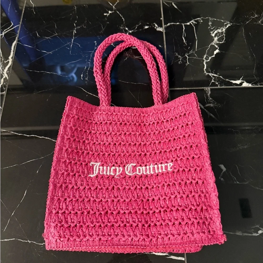 Juicy Couture Pink Woven Tote Bag